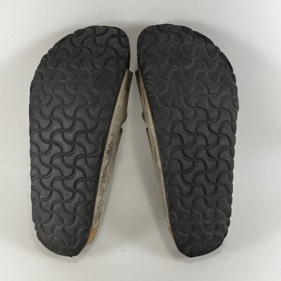 Birkenstock Arizona Slide Sandals Women Size 38 US 7-7.5 Gray Leather Soft FB - Picture 8 of 10